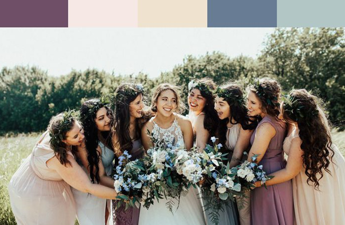 Inspiração de paletas de cores para vestidos de madrinhas - blog casamento  na serra - rj weddings - foto1 - Casamento na Serra